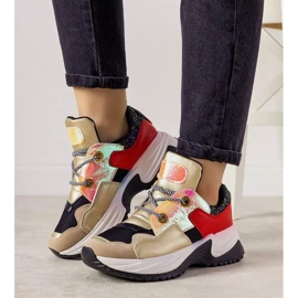 Zlatne tenisice s visokim proljetnim potplatom crna 1