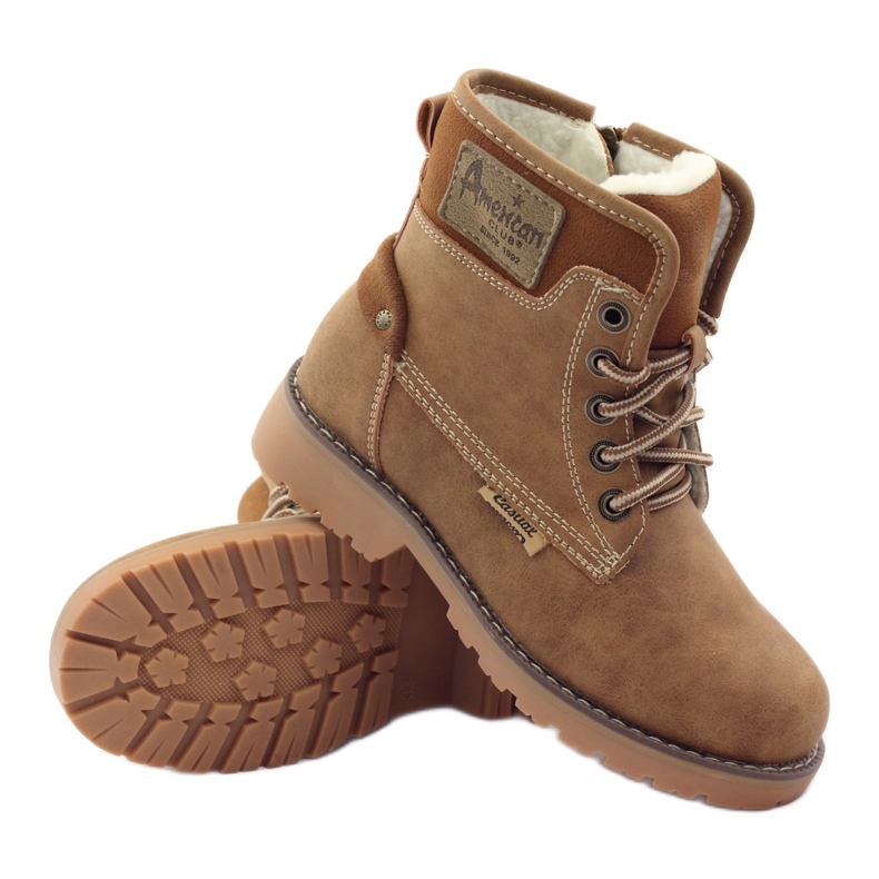 American Club Zimske čizme, čizme, papuče, američka deva iz 1904. godine smeđa raznobojna 3