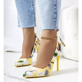 Žute visoke potpetice s cvjetnim uzorkom Jalisa raznobojna žuta boja 1