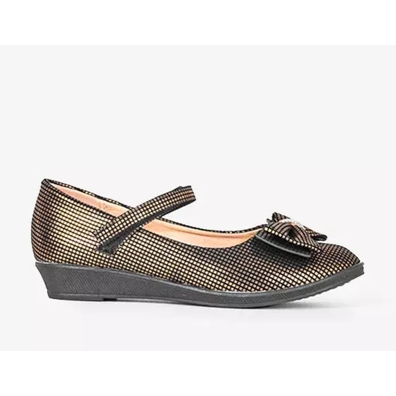 Dječje zlatne balerinke s tienne mašnom crna 1