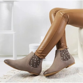 Lucciano sive mat slip-on čizme bež 2