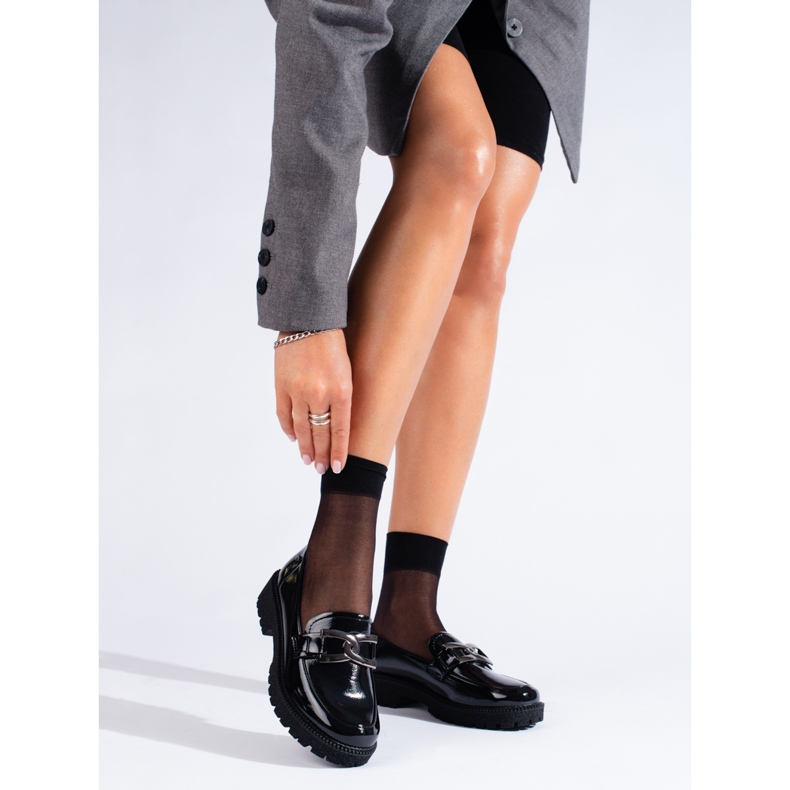 W. Potocki Lakirane ženske mokasine Potocki crne crno 1