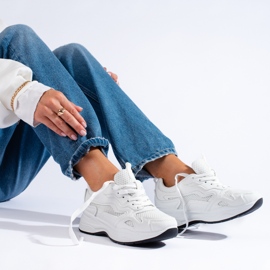 Shelovet ženske bijele tenisice na vezanje bijela 1