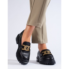Crne ženske mokasine na debeloj Shelovet platformi crna 1
