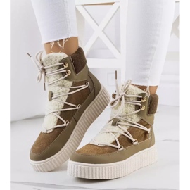 PA1 Ženske zelene čizme za snijeg iz Laursena bež smeđa kaki 1