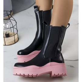 BM Crne čizme na ružičastom Jadiel potplatu crno 2