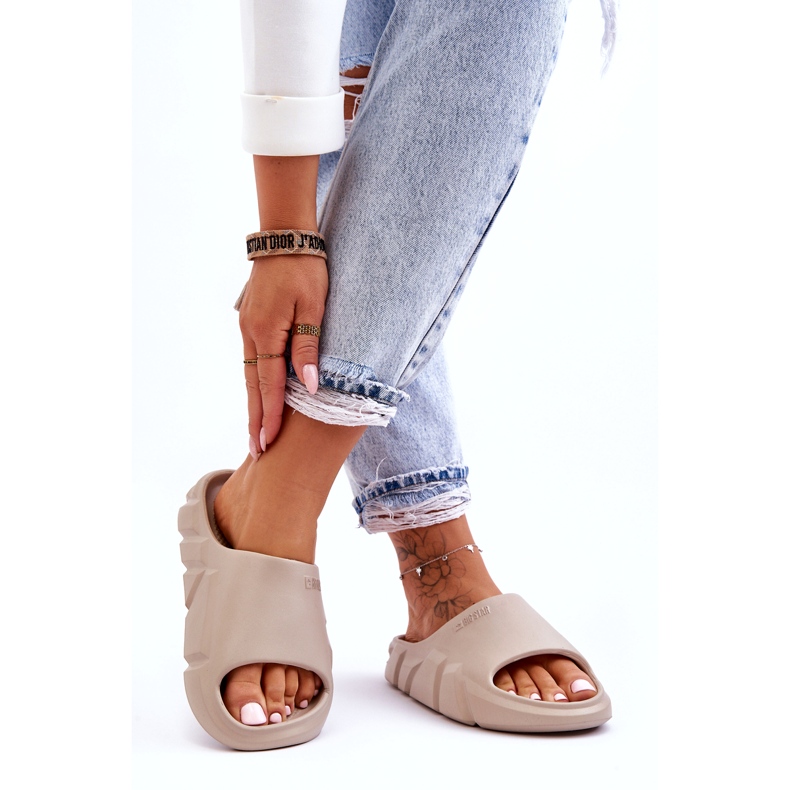 Ženske lagane pjenaste papuče Big Star LL274593 Bež 4