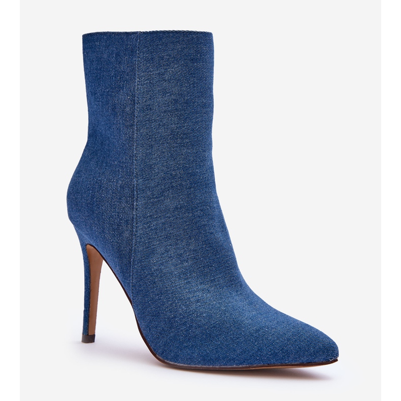 FB2 Jeans čizme na visoku petu Plava Eberpia 1