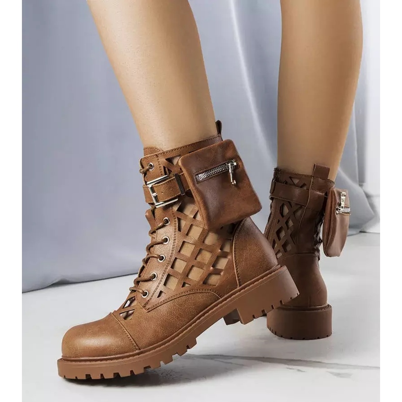 BM Cecelia smeđe otvorene čizme smeđa 1