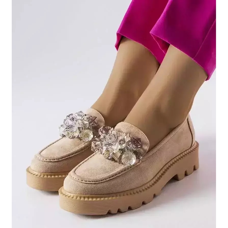 Venezia Bež natikače ukrašene Vinceza kristalima 1