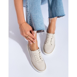 SHELOVET Ženske bež kožne cipele na platformi Shlovet 1