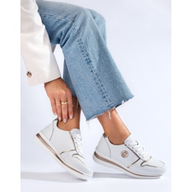 Shelovet ženske bijele kožne sportske cipele bijela 1