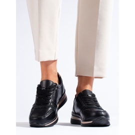 Shelovet crne kožne tenisice crno 2