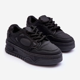 PG1 Ženske tenisice s platformom crne finos crno 2