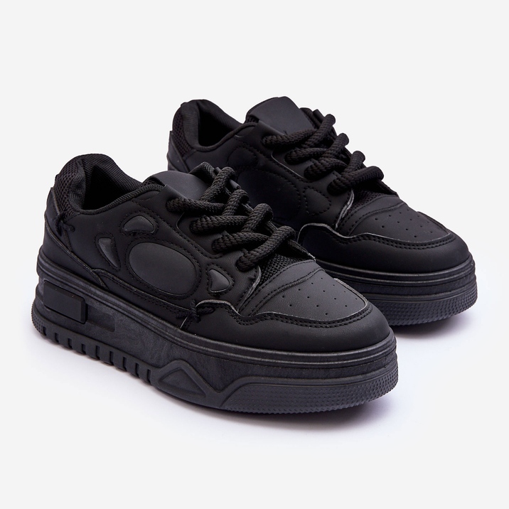 PG1 Ženske tenisice s platformom crne finos crno 2