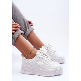 PG1 Ženske tenisice s platformom Bijeli finos bijela 1