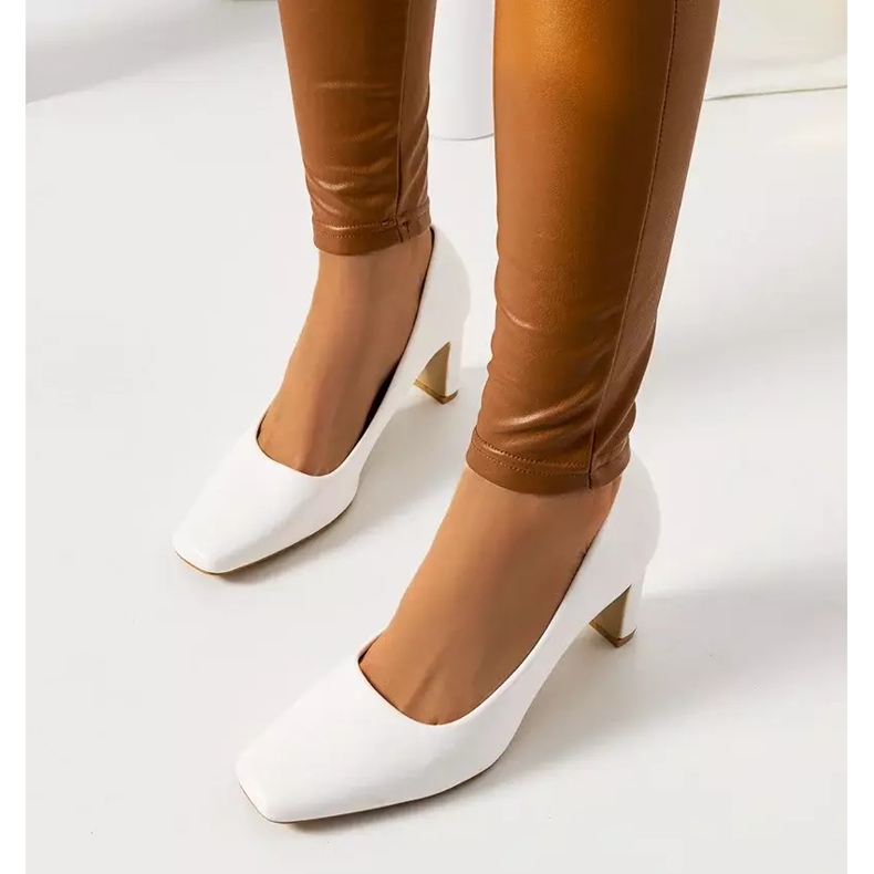 Ženske bijele Graves pumpe bijela ecru 2