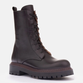 Marco Shoes Marco kožne čizme smeđa 1