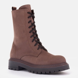 Marco Shoes Marco kožne čizme smeđa 1