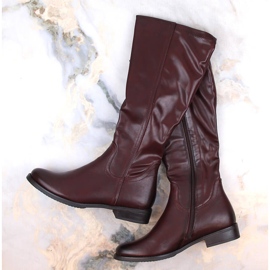 M. DASZYŃSKI Ženske ravne čizme, grijane bordo M.Daszyński SA62-69 crvena 1