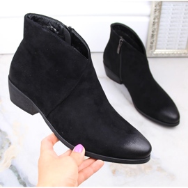 Ženske crne kaubojske čizme od brušene kože Potocki SZ12188 crna 1