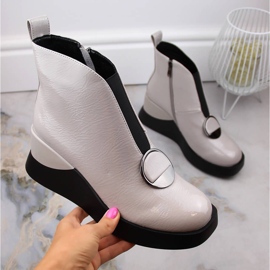 Sive ženske čizme na wedge D&amp;A S.Barski Premium Collection MR870-36 siva 1