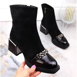 Ženske čizme s ukrasnom petom crne D&amp;A S.Barski Premium Collection MR870-70 crna 1