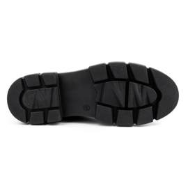 ARS Ženske kožne cipele na debelom đonu sa cvjetićima 1163 crno 2