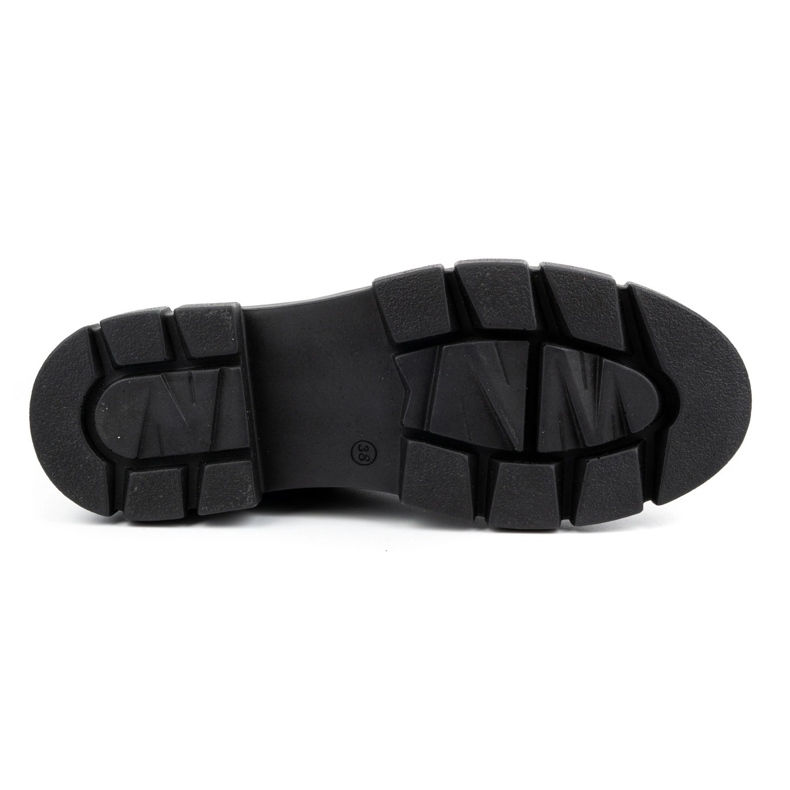 ARS Ženske kožne cipele na debelom đonu sa cvjetićima 1163 crna 2