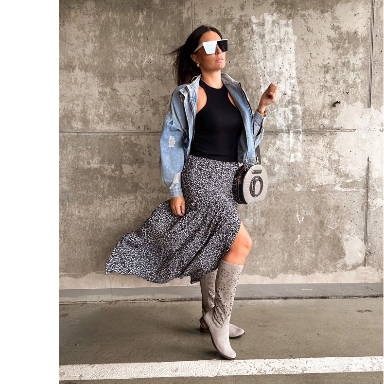 Olivier Ženske svijetlo sive ažurne čizme siva 1