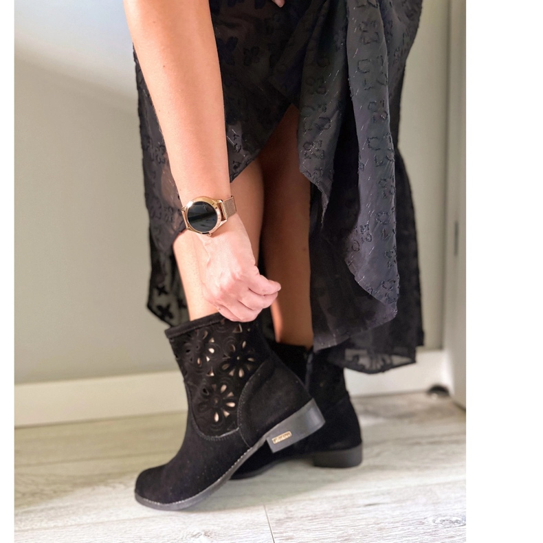 Olivier Udobne Alice crne ažurne čizme crna 2