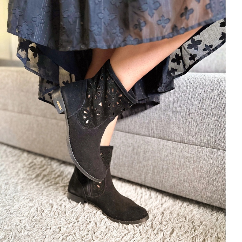 Olivier Udobne Alice crne ažurne čizme crna 1