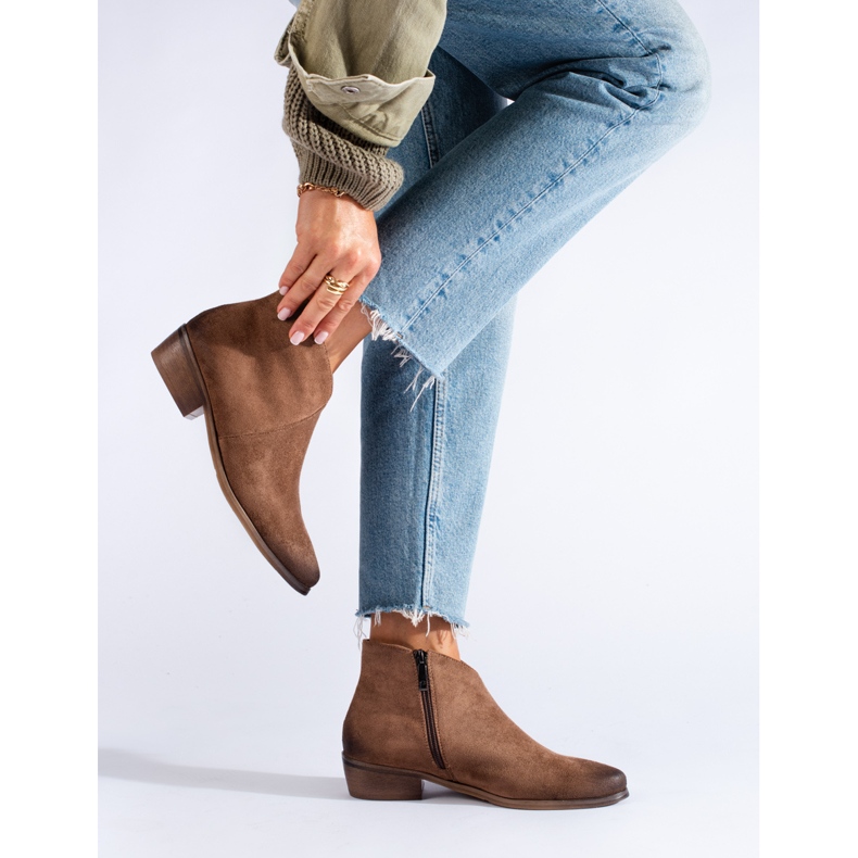 W. Potocki Smeđe kaubojske čizme od brušene kože Potocki smeđa 1