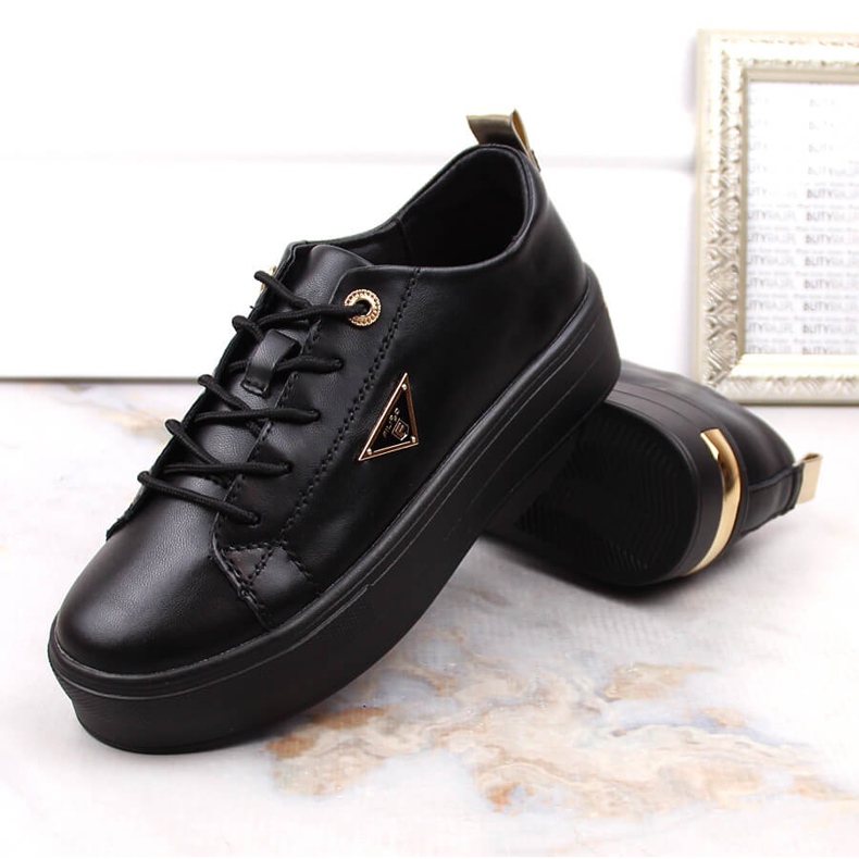 Kožne ženske cipele na crnoj Filippo platformi crna 1