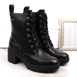 Crne Vinceza čizme na vezanje na stup crna 1