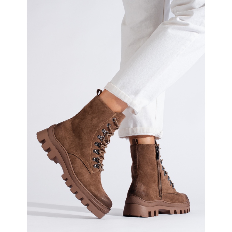 W. Potocki Potocki bež ženske torbe od brušene kože smeđa 2