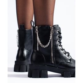 Ženske radnice Shelovet od ekološke kože sa lančićem crno 2