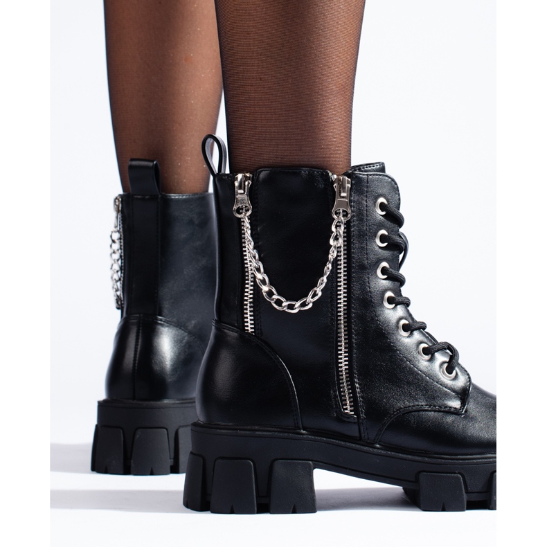 Ženske radnice Shelovet od ekološke kože sa lančićem crna 2