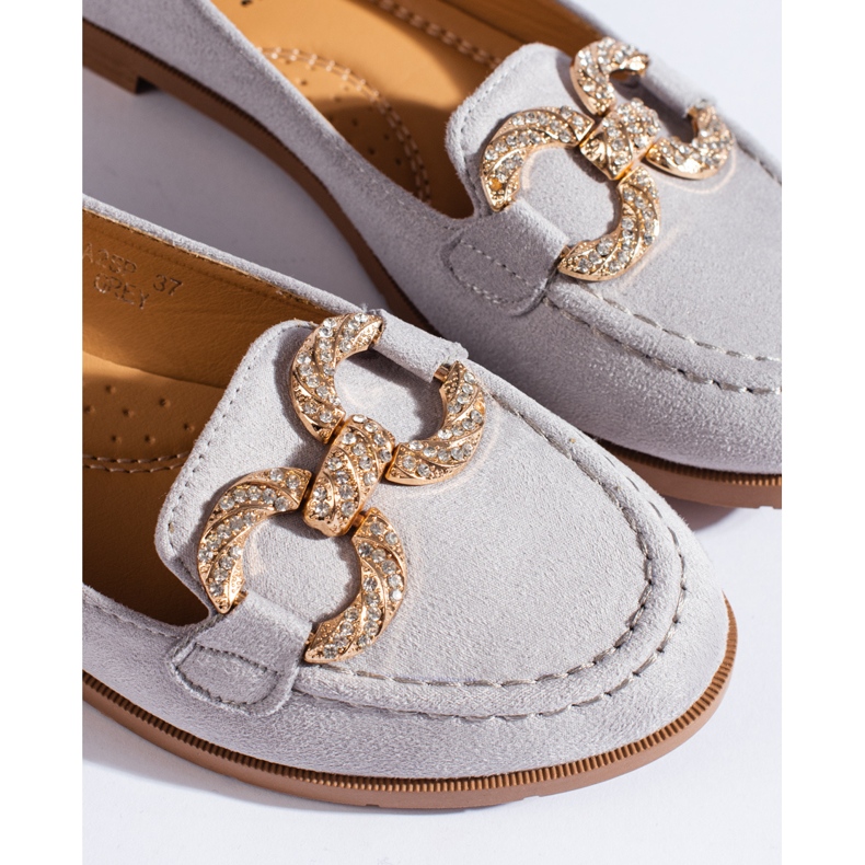 SHELOVET Ženske sive natikače od brušene kože Shelovvet siva 2