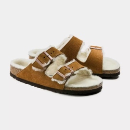 Japanke Birkenstock Arizona Shearling Mink W 1001135 smeđa 1