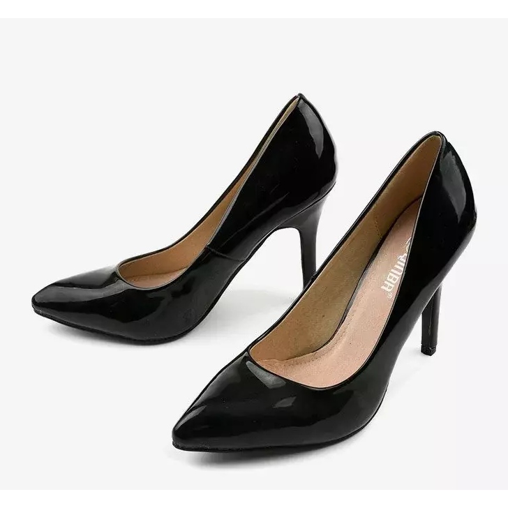 Crne pumpe na peti LEI-02 crna 2