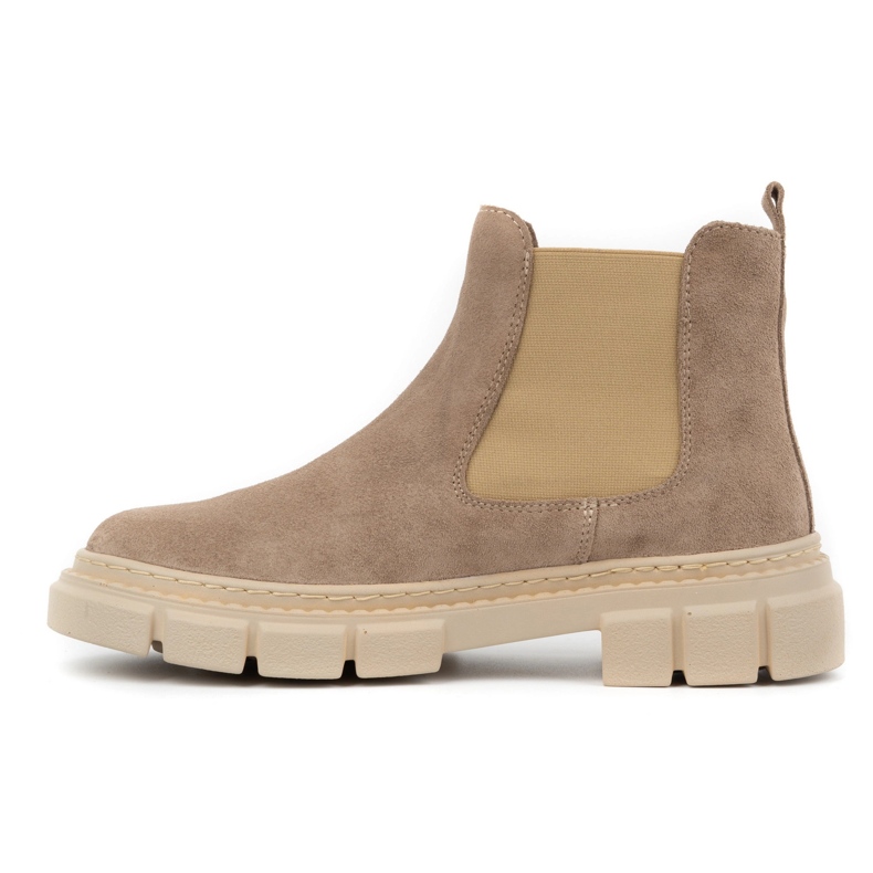WASAK Ženske kožne Chelsea čizme 0708W, bež 1