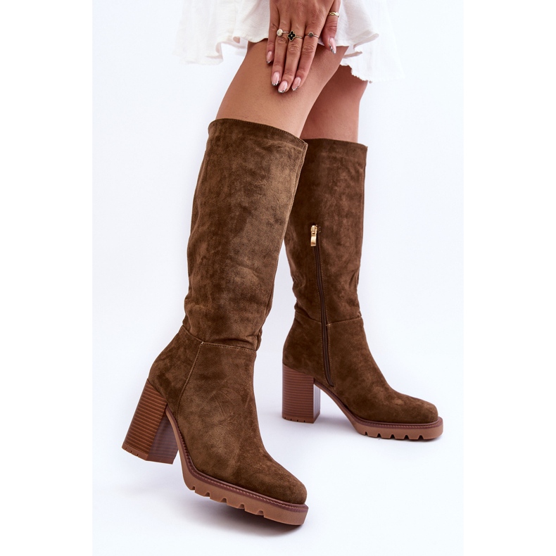 FJ1 Maslinaste antilop čizme Virdana s masivnom petom zelena 2