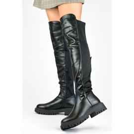 Viris crne elastične ženske čizme crna 1