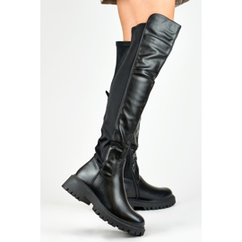 Viris crne elastične ženske čizme crna 2