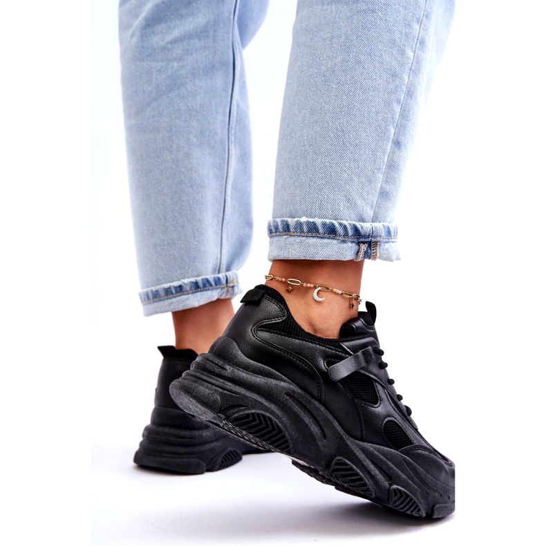 PA1 Ženske debele tenisice s platformom crne Agnenia crna 3