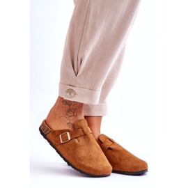 Japanke od brušene kože na platformi od Camel Cork smeđa 3