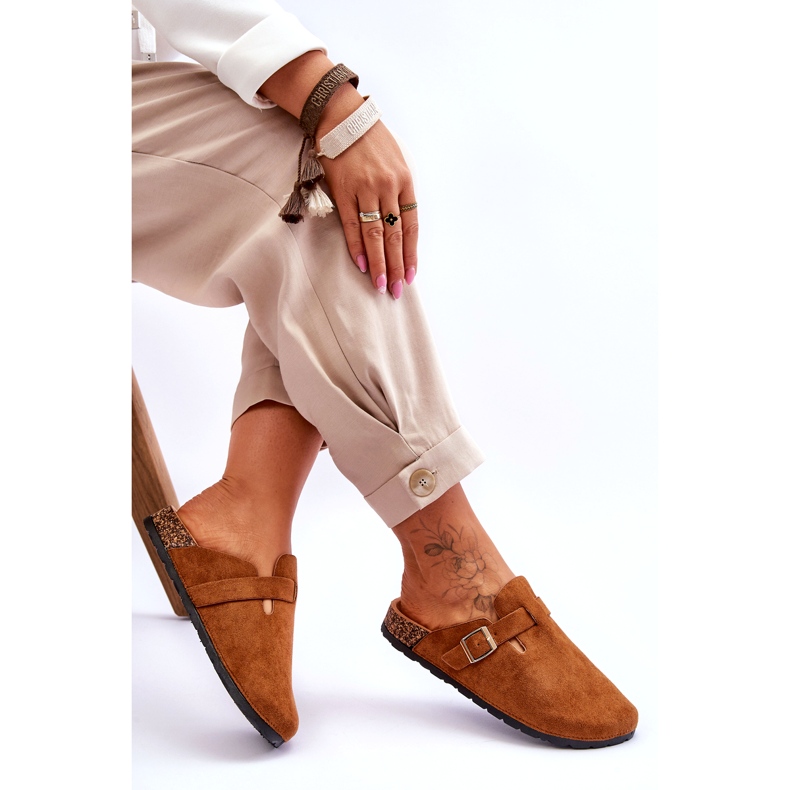 Japanke od brušene kože na platformi od Camel Cork smeđa 2