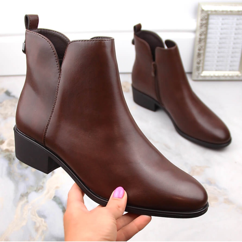 Ženske Chelsea čizme, izolirane smeđe, Sergio Leone BT606 smeđa 1