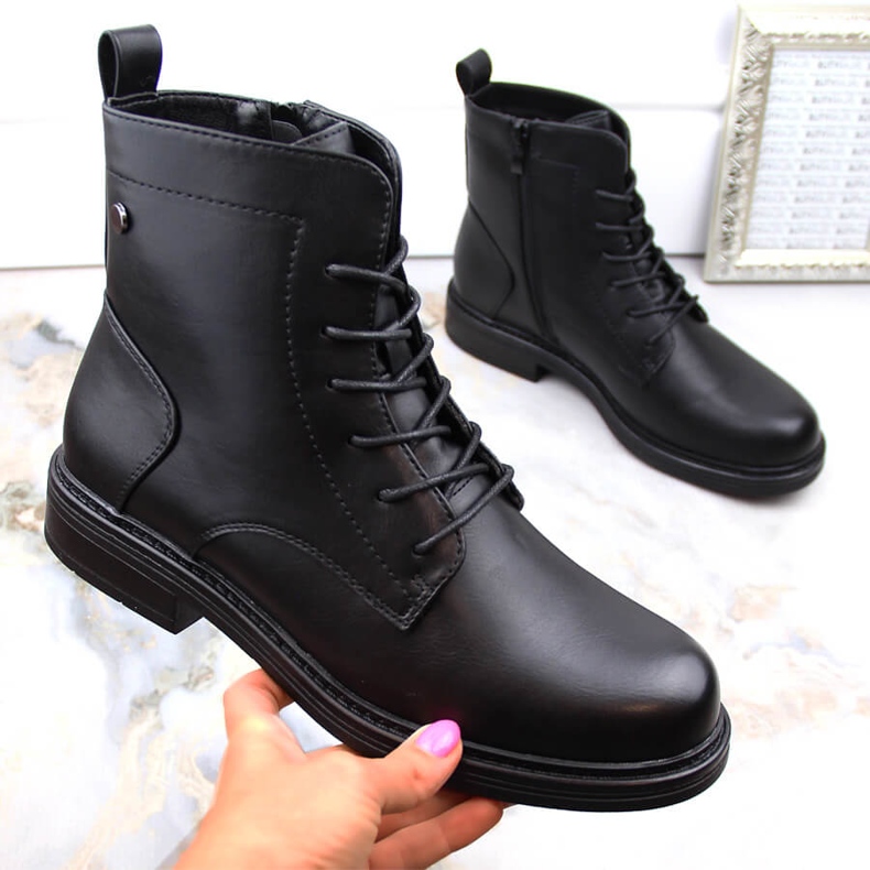 Klasične ženske izolirane crne čizme Sergio Leone BT590 crna 1